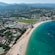 Porticcio beach near the hillside town in Corsica